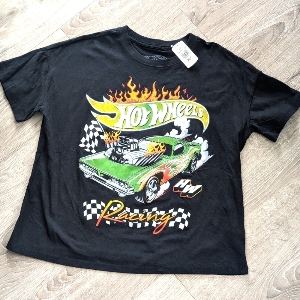 NWT Mattel Hot Wheels Graphic T-Shirt Size Small Black Colour